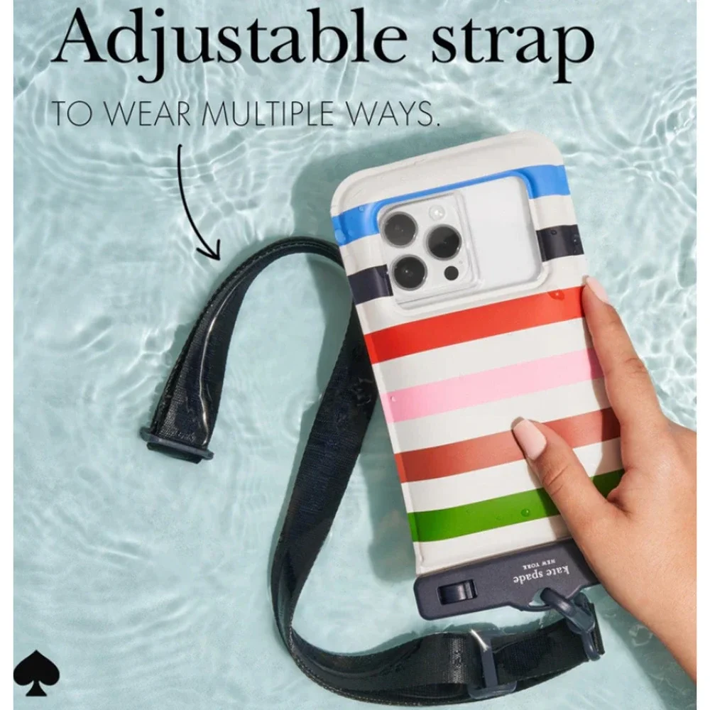 Kate Spade Waterproof Floating Phone Pouch Adventure Stripe 6.7